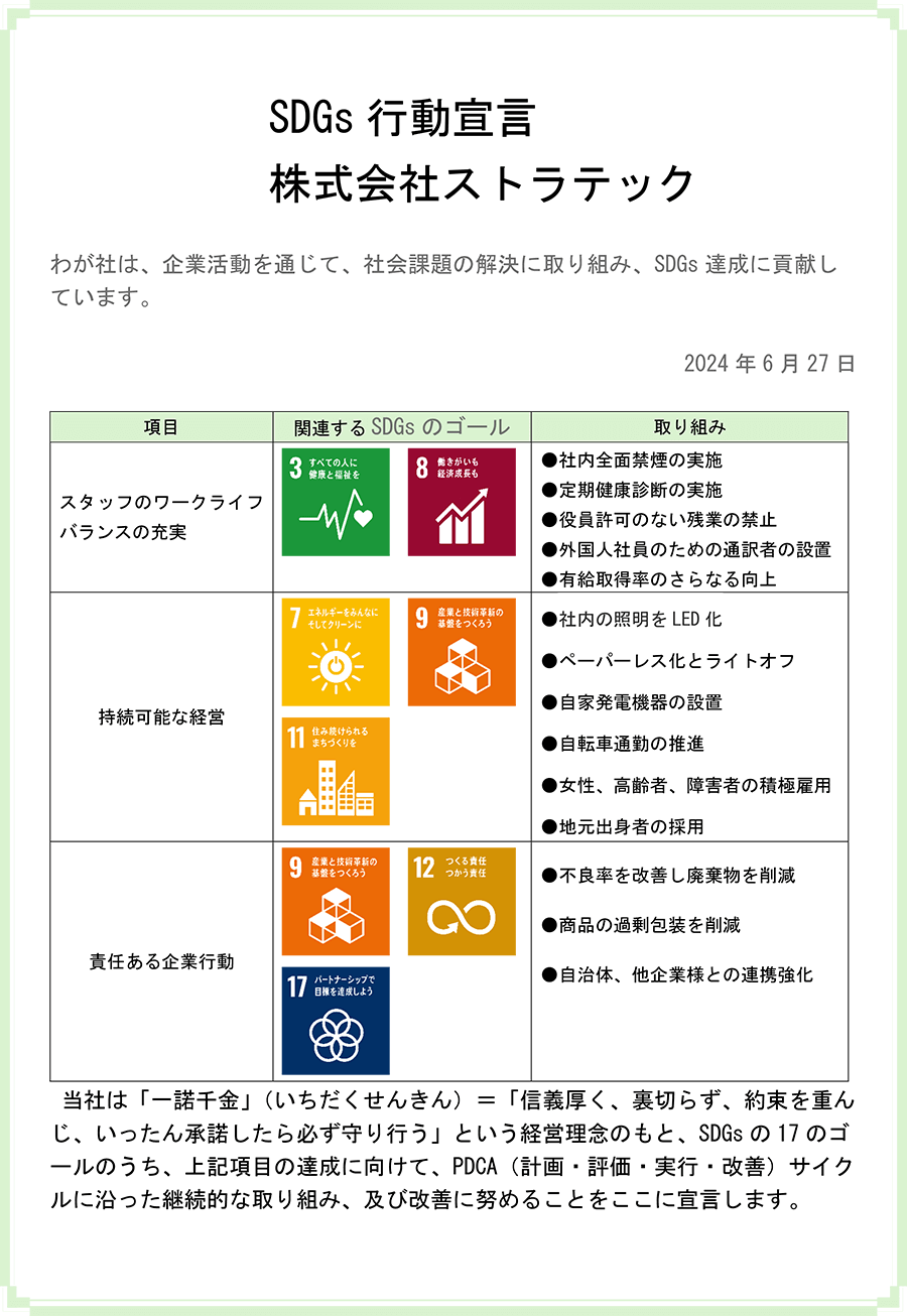 SDGs 行動宣言